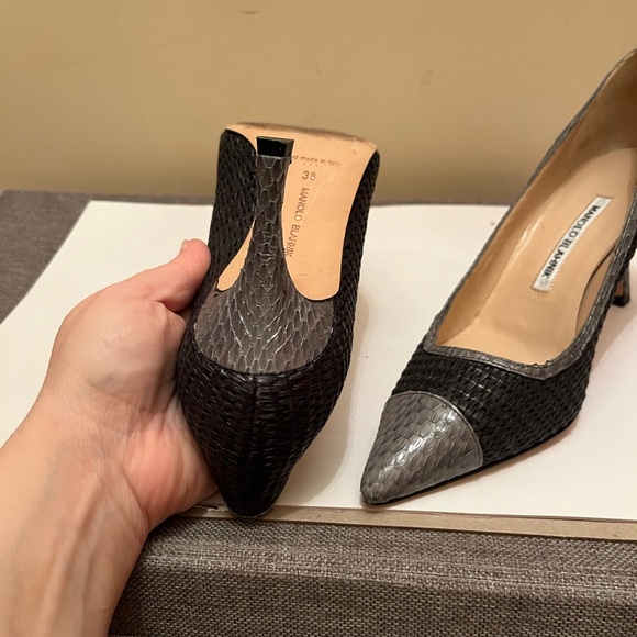 manolo blahnik kitten heel shoes size 8 - Picture 7 of 8